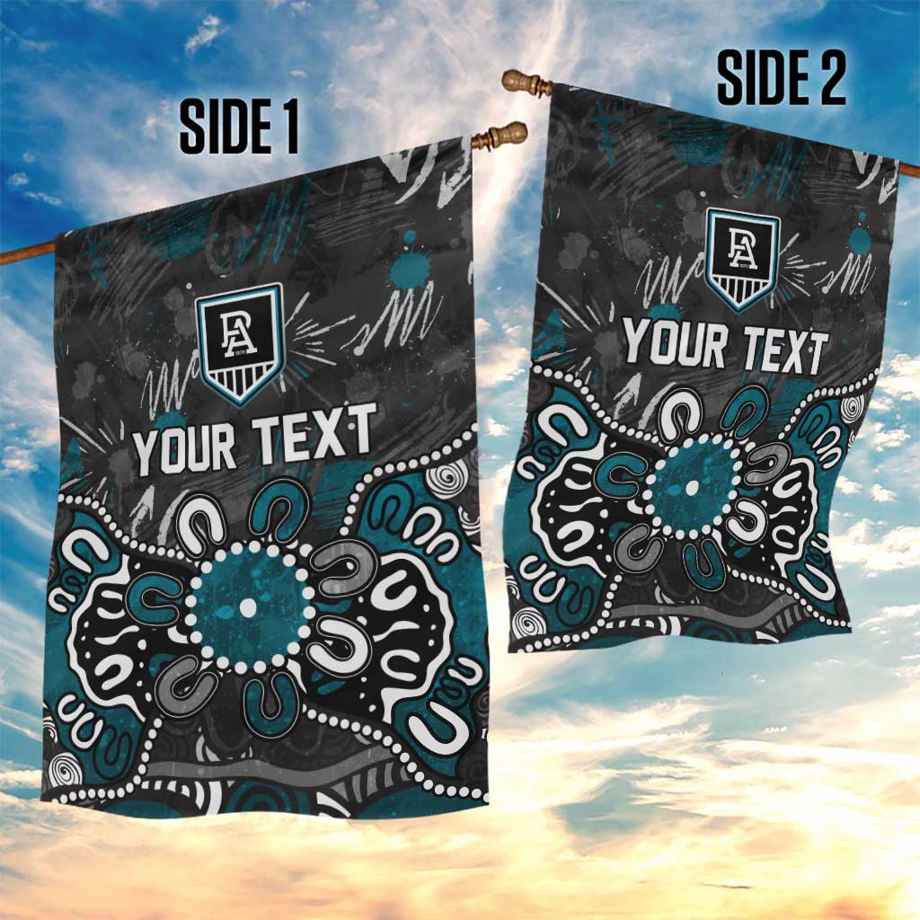 Personalized Port Adelaide Power Garden Flag Aboriginal Dot Painting Graffiti Style