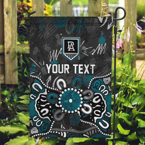 Personalized Port Adelaide Power Garden Flag Aboriginal Dot Painting Graffiti Style