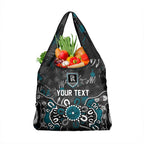 Personalized Port Adelaide Power Grocery Bag Aboriginal Dot Painting Graffiti Style