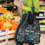 Personalized Port Adelaide Power Grocery Bag Aboriginal Dot Painting Graffiti Style