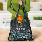 Personalized Port Adelaide Power Grocery Bag Aboriginal Dot Painting Graffiti Style