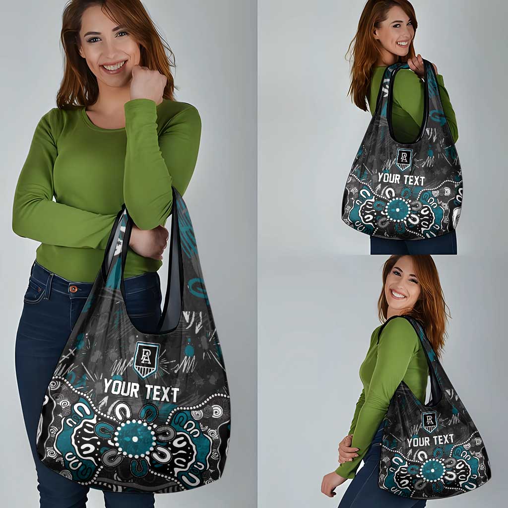 Personalized Port Adelaide Power Grocery Bag Aboriginal Dot Painting Graffiti Style