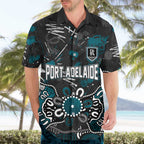 Personalized Port Adelaide Power Hawaiian Shirt Aboriginal Dot Painting Graffiti Style