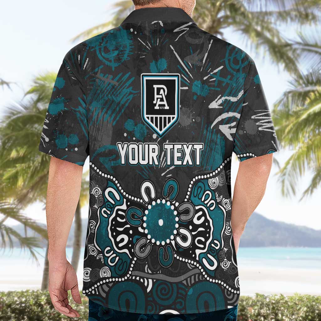 Personalized Port Adelaide Power Hawaiian Shirt Aboriginal Dot Painting Graffiti Style