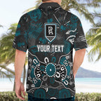 Personalized Port Adelaide Power Hawaiian Shirt Aboriginal Dot Painting Graffiti Style