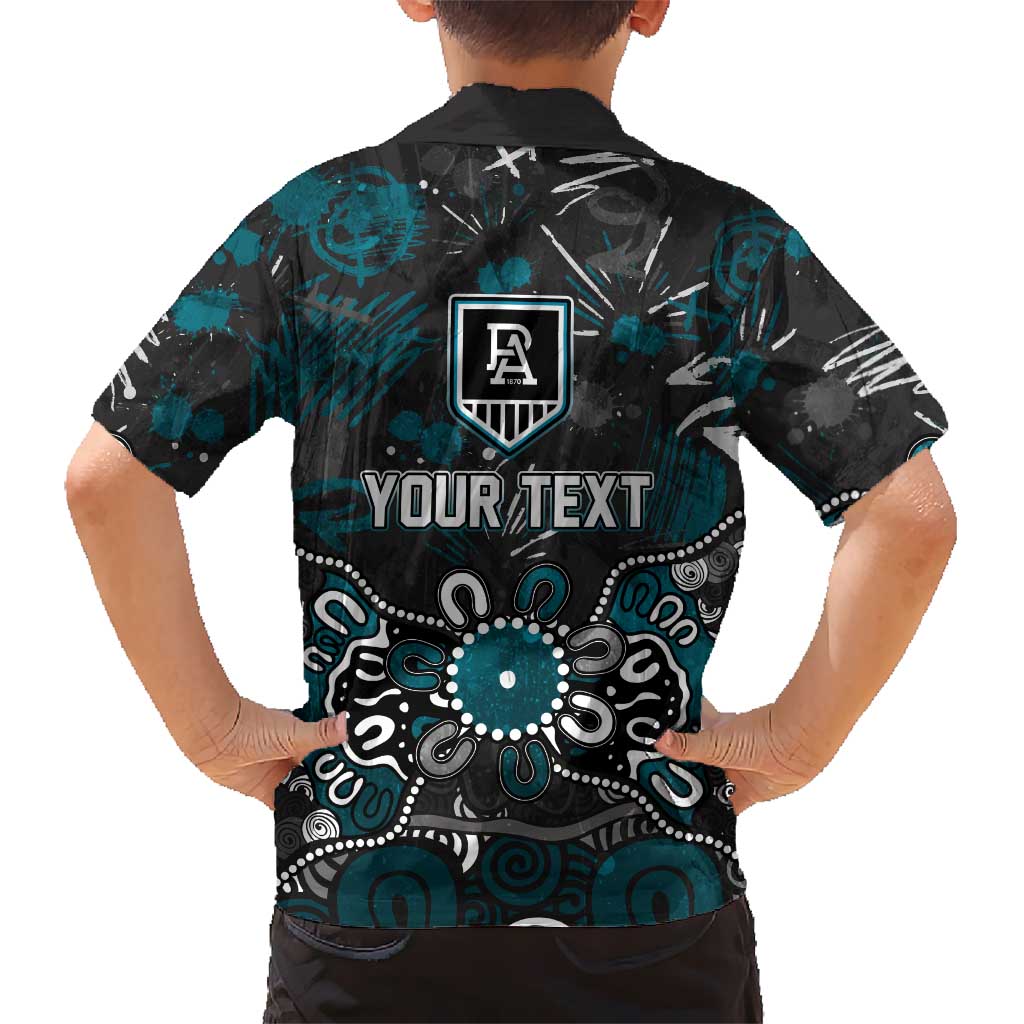 Personalized Port Adelaide Power Hawaiian Shirt Aboriginal Dot Painting Graffiti Style