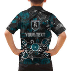 Personalized Port Adelaide Power Hawaiian Shirt Aboriginal Dot Painting Graffiti Style