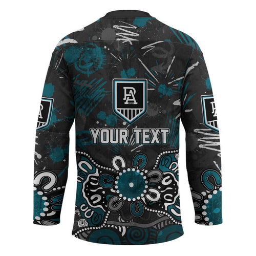Personalized Port Adelaide Power Hockey Jersey Aboriginal Dot Painting Graffiti Style