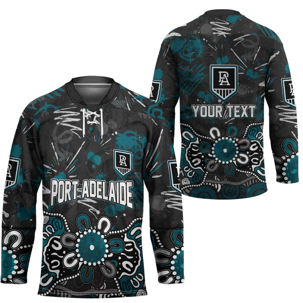 Personalized Port Adelaide Power Hockey Jersey Aboriginal Dot Painting Graffiti Style