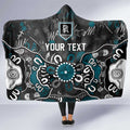 Personalized Port Adelaide Power Hooded Blanket Aboriginal Dot Painting Graffiti Style