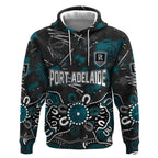Personalized Port Adelaide Power Hoodie Aboriginal Dot Painting Graffiti Style