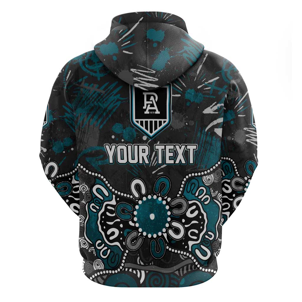 Personalized Port Adelaide Power Hoodie Aboriginal Dot Painting Graffiti Style