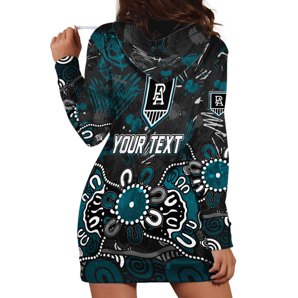 Personalized Port Adelaide Power Hoodie Dress Aboriginal Dot Painting Graffiti Style