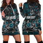Personalized Port Adelaide Power Hoodie Dress Aboriginal Dot Painting Graffiti Style