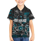 Personalized Port Adelaide Power Kid Hawaiian Shirt Aboriginal Dot Painting Graffiti Style