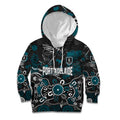 Personalized Port Adelaide Power Kid Hoodie Aboriginal Dot Painting Graffiti Style