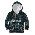 Personalized Port Adelaide Power Kid Hoodie Aboriginal Dot Painting Graffiti Style