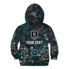 Personalized Port Adelaide Power Kid Hoodie Aboriginal Dot Painting Graffiti Style