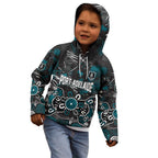 Personalized Port Adelaide Power Kid Hoodie Aboriginal Dot Painting Graffiti Style
