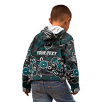 Personalized Port Adelaide Power Kid Hoodie Aboriginal Dot Painting Graffiti Style