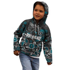 Personalized Port Adelaide Power Kid Hoodie Aboriginal Dot Painting Graffiti Style