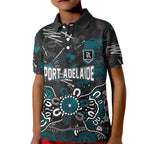 Personalized Port Adelaide Power Kid Polo Shirt Aboriginal Dot Painting Graffiti Style
