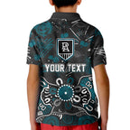Personalized Port Adelaide Power Kid Polo Shirt Aboriginal Dot Painting Graffiti Style