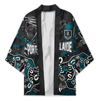 Personalized Port Adelaide Power Kimono Aboriginal Dot Painting Graffiti Style