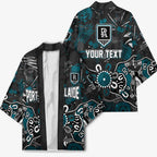 Personalized Port Adelaide Power Kimono Aboriginal Dot Painting Graffiti Style