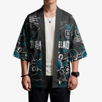 Personalized Port Adelaide Power Kimono Aboriginal Dot Painting Graffiti Style