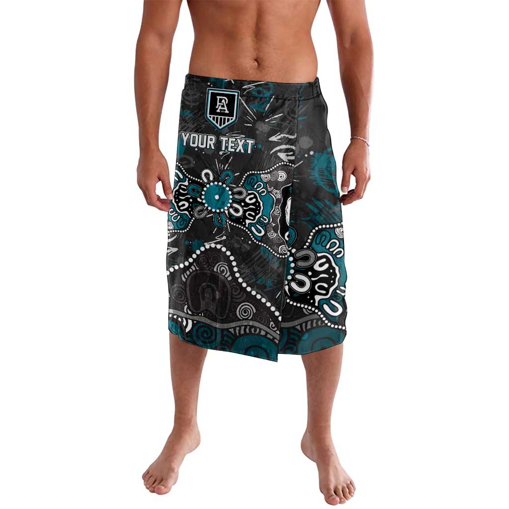 Personalized Port Adelaide Power Lavalava Aboriginal Dot Painting Graffiti Style