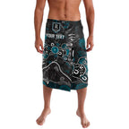 Personalized Port Adelaide Power Lavalava Aboriginal Dot Painting Graffiti Style