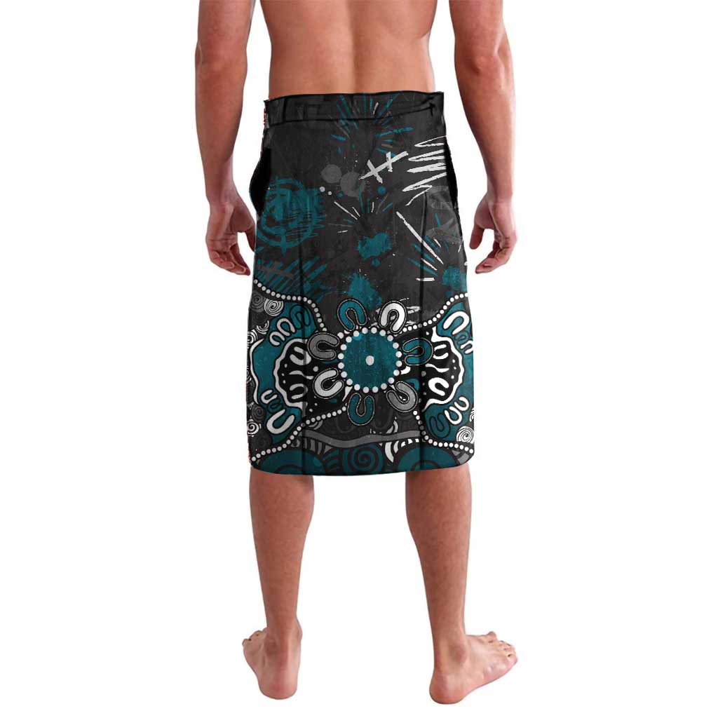 Personalized Port Adelaide Power Lavalava Aboriginal Dot Painting Graffiti Style