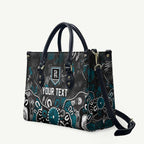 Personalized Port Adelaide Power Leather Bag Aboriginal Dot Painting Graffiti Style