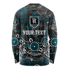 Personalized Port Adelaide Power Long Sleeve Shirt Aboriginal Dot Painting Graffiti Style