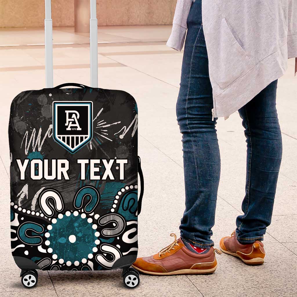 Personalized Port Adelaide Power Luggage Cover Aboriginal Dot Painting Graffiti Style
