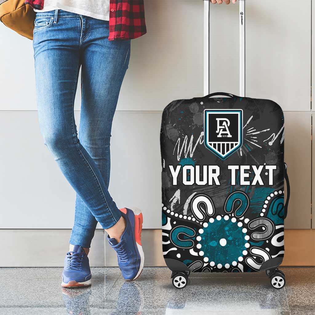 Personalized Port Adelaide Power Luggage Cover Aboriginal Dot Painting Graffiti Style