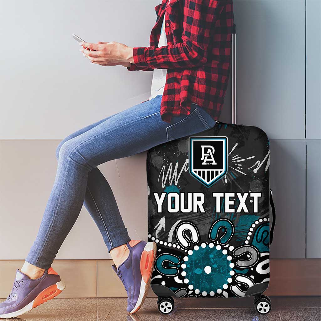Personalized Port Adelaide Power Luggage Cover Aboriginal Dot Painting Graffiti Style