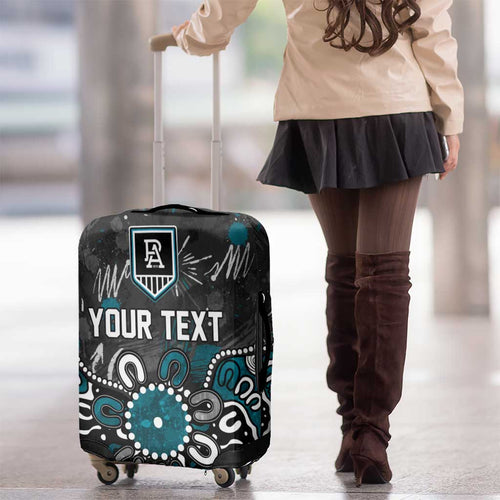 Personalized Port Adelaide Power Luggage Cover Aboriginal Dot Painting Graffiti Style