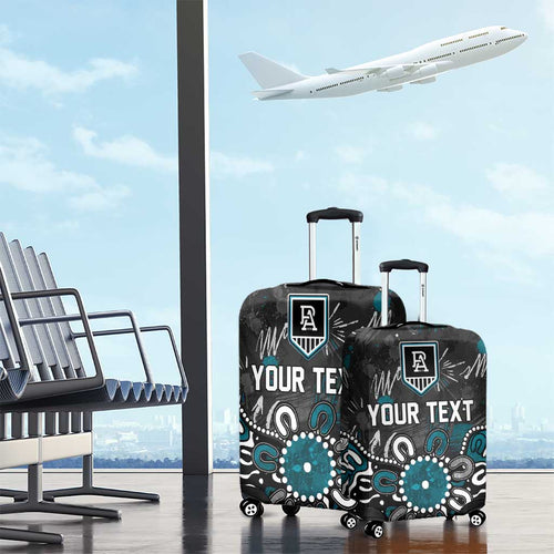Personalized Port Adelaide Power Luggage Cover Aboriginal Dot Painting Graffiti Style
