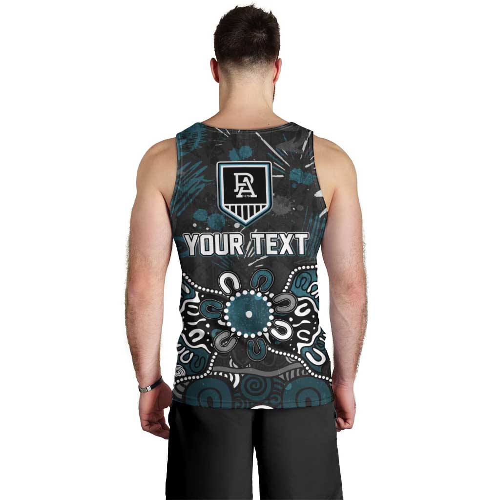 Personalized Port Adelaide Power Men Tank Top Aboriginal Dot Painting Graffiti Style