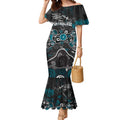 Personalized Port Adelaide Power Mermaid Dress Aboriginal Dot Painting Graffiti Style