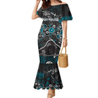 Personalized Port Adelaide Power Mermaid Dress Aboriginal Dot Painting Graffiti Style