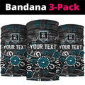 Personalized Port Adelaide Power Neck Gaiter Aboriginal Dot Painting Graffiti Style