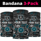Personalized Port Adelaide Power Neck Gaiter Aboriginal Dot Painting Graffiti Style