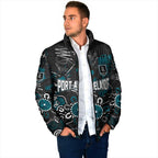 Personalized Port Adelaide Power Padded Jacket Aboriginal Dot Painting Graffiti Style