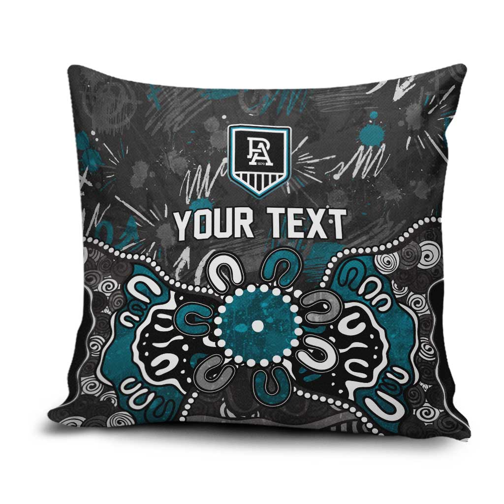 Personalized Port Adelaide Power Pillow Cover Aboriginal Dot Painting Graffiti Style