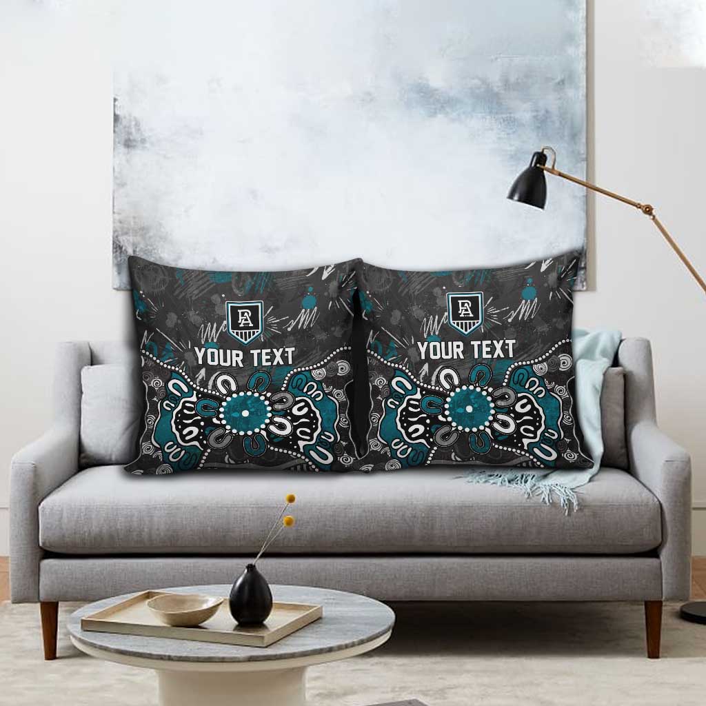 Personalized Port Adelaide Power Pillow Cover Aboriginal Dot Painting Graffiti Style