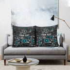 Personalized Port Adelaide Power Pillow Cover Aboriginal Dot Painting Graffiti Style
