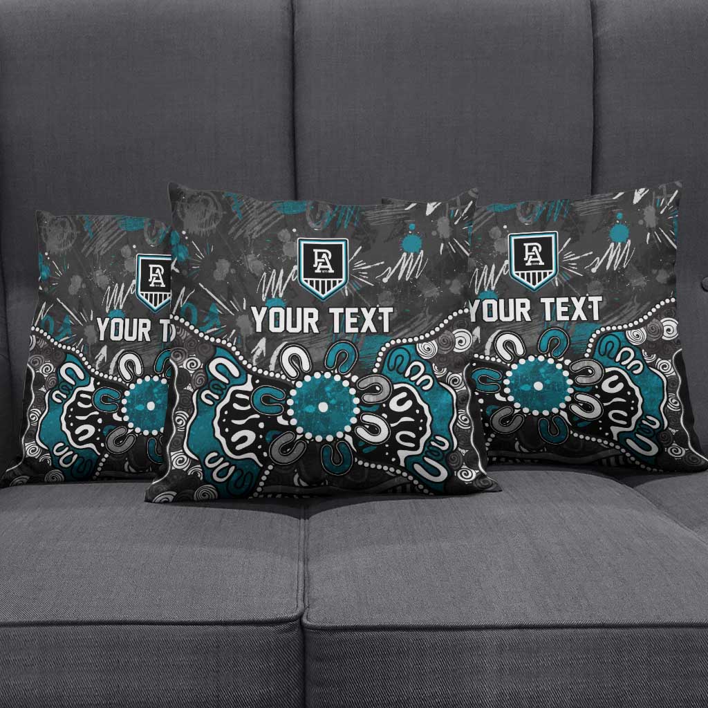 Personalized Port Adelaide Power Pillow Cover Aboriginal Dot Painting Graffiti Style